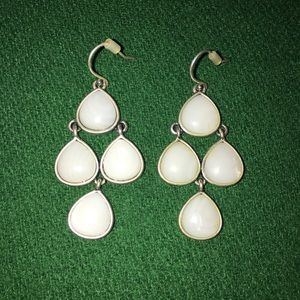 Lucky Brand - white & silver drop earrings
